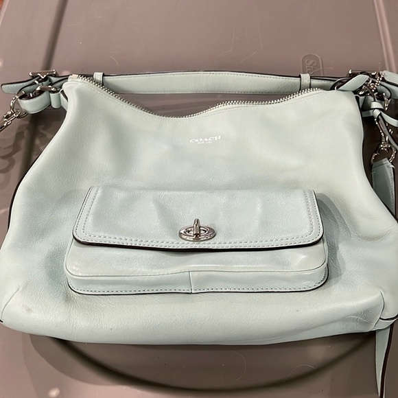 Coach Handbags - Mint Green Coach Legacy Leather Courtenay Crossbody Handbag Purse